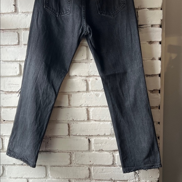 Agolde womens Relaxed Black Distressed Jeans cropped - Picture 8 of 9